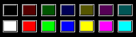 Fourteen primary and secondary colours